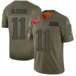 Men's Drew Bledsoe New England Patriots No.11 Limited 2019 Salute to Service Jersey - Camo