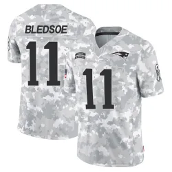 Men's Drew Bledsoe New England Patriots No.11 Limited 2024 Salute to Service Jersey - Arctic Camo