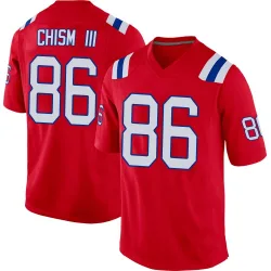 Men's Efton Chism III New England Patriots No.86 Game Alternate Jersey - Red
