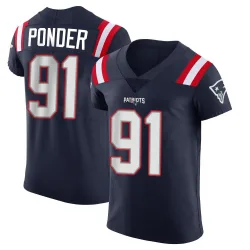 Men's Elijah Ponder New England Patriots No.91 Elite Team Color Vapor Untouchable Jersey - Navy