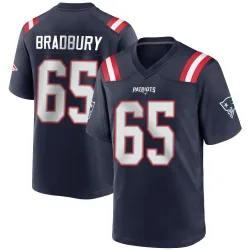 Men's Garrett Bradbury New England Patriots No.65 Game Team Color Jersey - Navy Blue