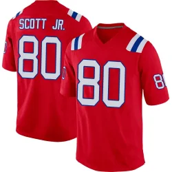 Men's Gee Scott Jr. New England Patriots No.80 Game Alternate Jersey - Red