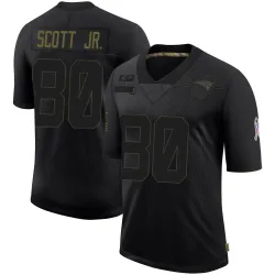 Men's Gee Scott Jr. New England Patriots No.80 Limited 2020 Salute To Service Jersey - Black