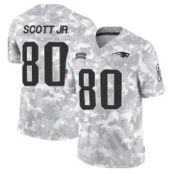 Men's Gee Scott Jr. New England Patriots No.80 Limited 2024 Salute to Service Jersey - Arctic Camo