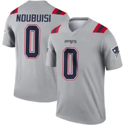 Men's Haggai Ndubuisi New England Patriots No.0 Legend Inverted Jersey - Gray
