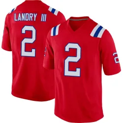 Men's Harold Landry III New England Patriots No.2 Game Alternate Jersey - Red