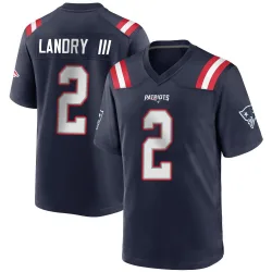 Men's Harold Landry III New England Patriots No.2 Game Team Color Jersey - Navy Blue
