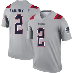 Men's Harold Landry III New England Patriots No.2 Legend Inverted Jersey - Gray