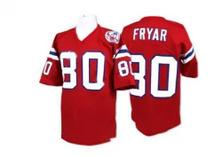 Men's Irving Fryar New England Patriots No.80 Authentic Mitchell And Ness Throwback Jersey - Red