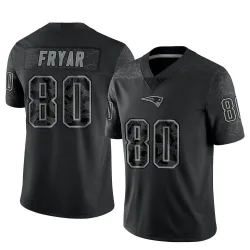 Men's Irving Fryar New England Patriots No.80 Limited Reflective Jersey - Black