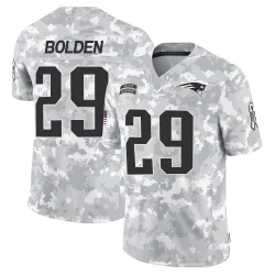 Men's Isaiah Bolden New England Patriots No.29 Limited 2024 Salute to Service Jersey - Arctic Camo