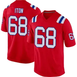 Men's Isaiah Iton New England Patriots No.68 Game Alternate Jersey - Red