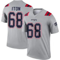 Men's Isaiah Iton New England Patriots No.68 Legend Inverted Jersey - Gray