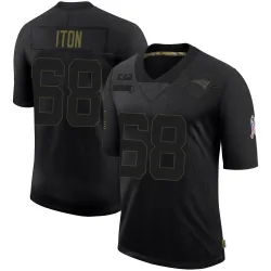 Men's Isaiah Iton New England Patriots No.68 Limited 2020 Salute To Service Jersey - Black
