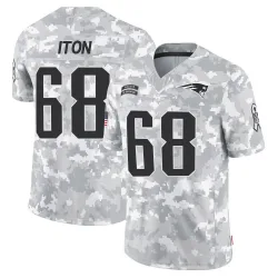 Men's Isaiah Iton New England Patriots No.68 Limited 2024 Salute to Service Jersey - Arctic Camo