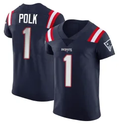 Men's Ja'Lynn Polk New England Patriots No.1 Elite Team Color Vapor Untouchable Jersey - Navy
