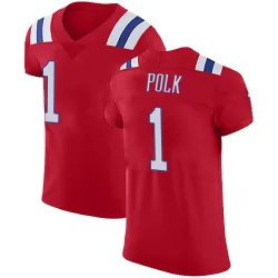 Men's Ja'Lynn Polk New England Patriots No.1 Elite Vapor Untouchable Alternate Jersey - Red