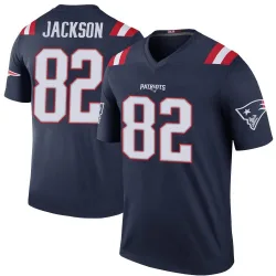 Men's JaQuae Jackson New England Patriots No.82 Legend Color Rush Jersey - Navy