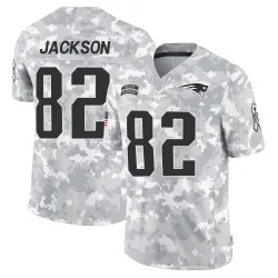 Men's JaQuae Jackson New England Patriots No.82 Limited 2024 Salute to Service Jersey - Arctic Camo