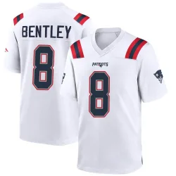 Men's Ja'Whaun Bentley New England Patriots No.8 Game Jersey - White