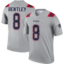Men's Ja'Whaun Bentley New England Patriots No.8 Legend Inverted Jersey - Gray