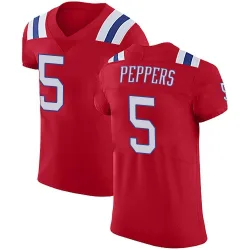 Men's Jabrill Peppers New England Patriots No.5 Elite Vapor Untouchable Alternate Jersey - Red