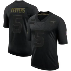 Men's Jabrill Peppers New England Patriots No.5 Limited 2020 Salute To Service Jersey - Black