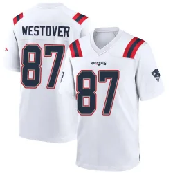 Men's Jack Westover New England Patriots No.87 Game Jersey - White