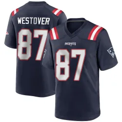 Men's Jack Westover New England Patriots No.87 Game Team Color Jersey - Navy Blue