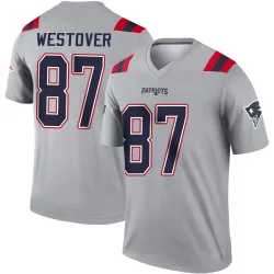 Men's Jack Westover New England Patriots No.87 Legend Inverted Jersey - Gray