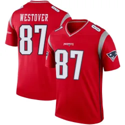 Men's Jack Westover New England Patriots No.87 Legend Inverted Jersey - Red