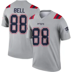 Men's Jaheim Bell New England Patriots No.88 Legend Inverted Jersey - Gray