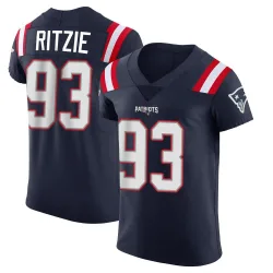 Men's Jahvaree Ritzie New England Patriots No.93 Elite Team Color Vapor Untouchable Jersey - Navy