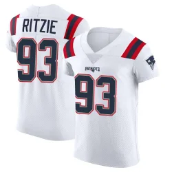 Men's Jahvaree Ritzie New England Patriots No.93 Elite Vapor Untouchable Jersey - White