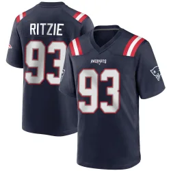 Men's Jahvaree Ritzie New England Patriots No.93 Game Team Color Jersey - Navy Blue
