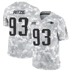 Men's Jahvaree Ritzie New England Patriots No.93 Limited 2024 Salute to Service Jersey - Arctic Camo