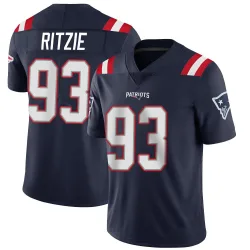 Men's Jahvaree Ritzie New England Patriots No.93 Limited Team Color Vapor Untouchable Jersey - Navy