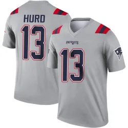 Men's Jalen Hurd New England Patriots No.13 Legend Inverted Jersey - Gray