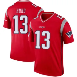 Men's Jalen Hurd New England Patriots No.13 Legend Inverted Jersey - Red