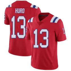 Men's Jalen Hurd New England Patriots No.13 Limited Vapor Untouchable Alternate Jersey - Red
