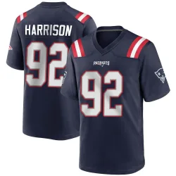 Men's James Harrison New England Patriots No.92 Game Team Color Jersey - Navy Blue