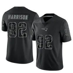 Men's James Harrison New England Patriots No.92 Limited Reflective Jersey - Black