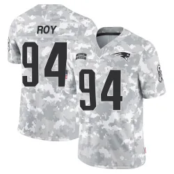 Men's Jaquelin Roy New England Patriots No.94 Limited 2024 Salute to Service Jersey - Arctic Camo