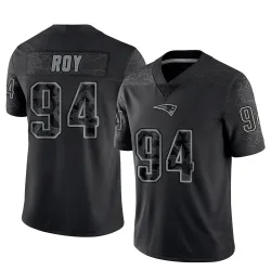 Men's Jaquelin Roy New England Patriots No.94 Limited Reflective Jersey - Black