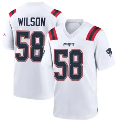 Men's Jared Wilson New England Patriots No.58 Game Jersey - White