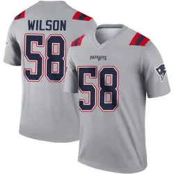 Men's Jared Wilson New England Patriots No.58 Legend Inverted Jersey - Gray