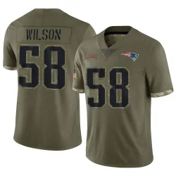 Men's Jared Wilson New England Patriots No.58 Limited 2022 Salute To Service Jersey - Olive