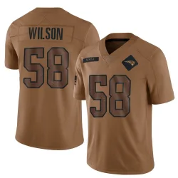 Men's Jared Wilson New England Patriots No.58 Limited 2023 Salute To Service Jersey - Brown