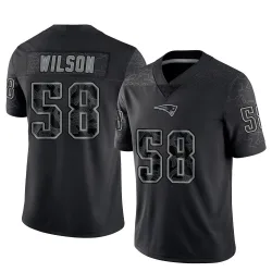 Men's Jared Wilson New England Patriots No.58 Limited Reflective Jersey - Black