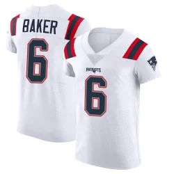 Men's Javon Baker New England Patriots No.6 Elite Vapor Untouchable Jersey - White